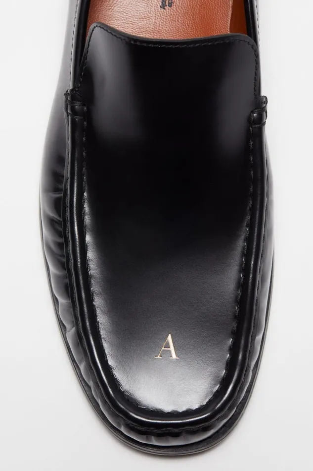 Men Leather Loafers Black Acne Studios Shoes