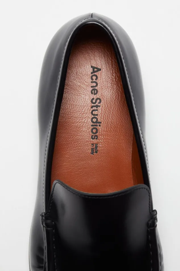 Men Leather Loafers Black Acne Studios Shoes