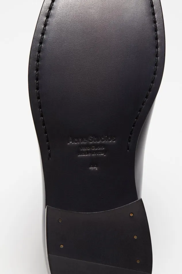 Men Leather Loafers Black Acne Studios Shoes