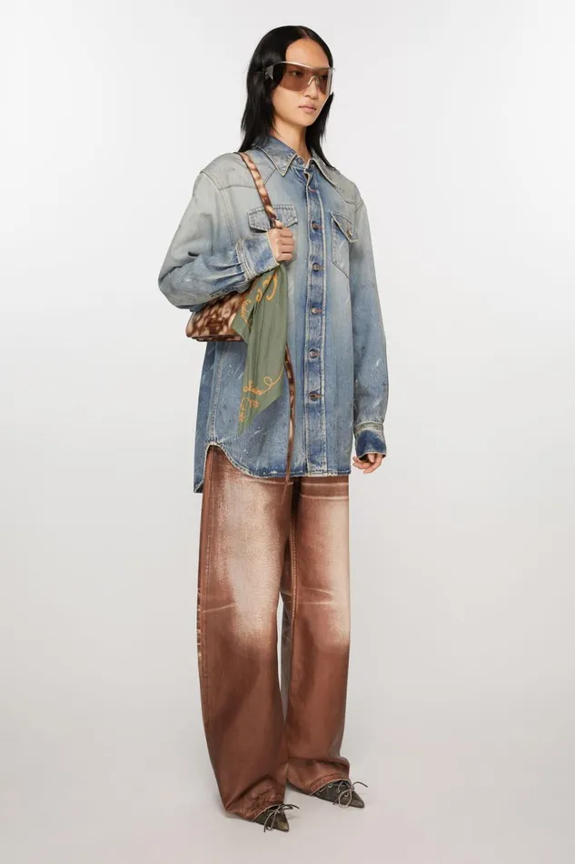 Men Light Print Scarf Greenhoney Yellow Acne Studios Scarves