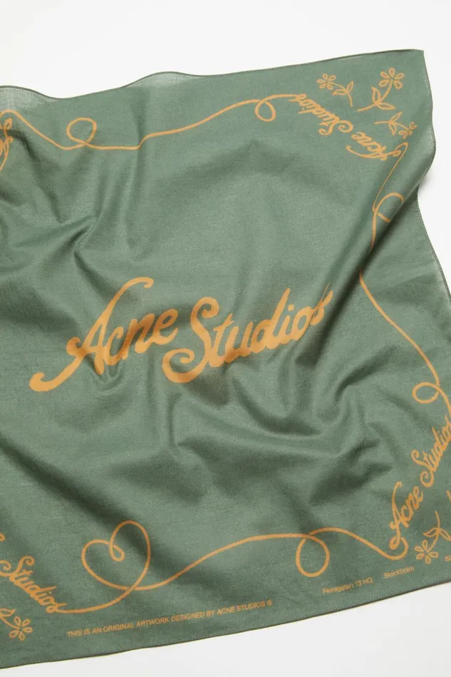 Men Light Print Scarf Greenhoney Yellow Acne Studios Scarves