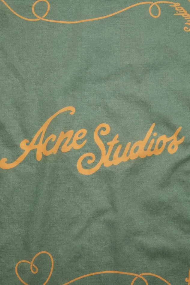 Men Light Print Scarf Greenhoney Yellow Acne Studios Scarves