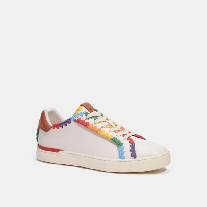 Men Lowline Low Top Sneaker With Rainbow Crochet Chalk Coach Sneakers