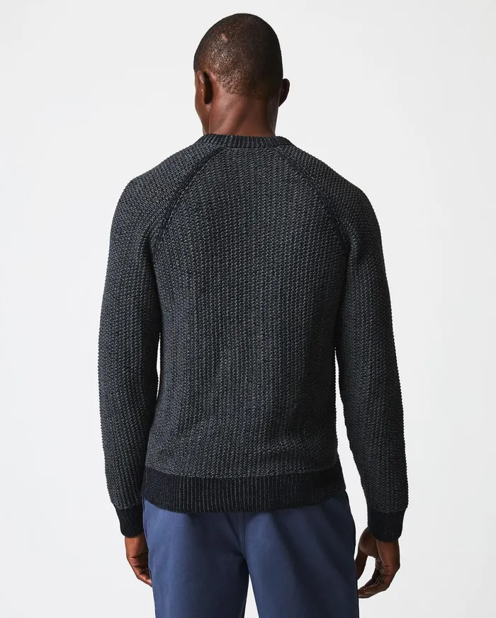 Men Marled Crewneck Sweater Black Billy Reid Sweaters and Sweatshirts