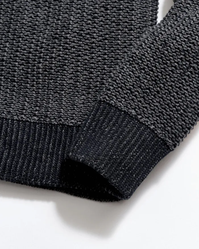 Men Marled Crewneck Sweater Black Billy Reid Sweaters and Sweatshirts