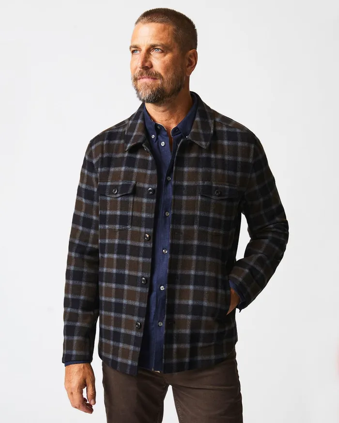 Men Mo Shirt Jacket Olivemulti Billy Reid Jackets and Outerwear
