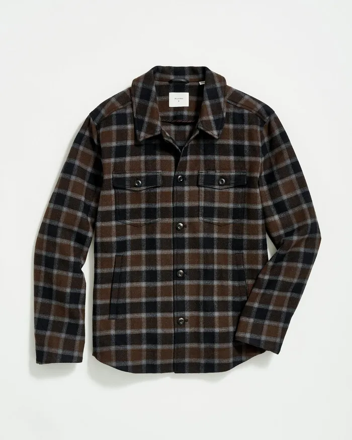 Men Mo Shirt Jacket Olivemulti Billy Reid Jackets and Outerwear