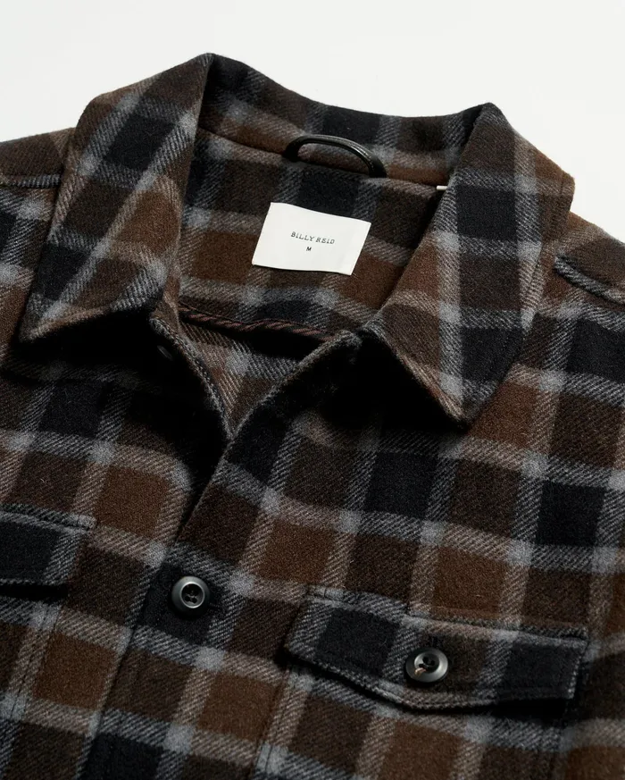 Men Mo Shirt Jacket Olivemulti Billy Reid Jackets and Outerwear