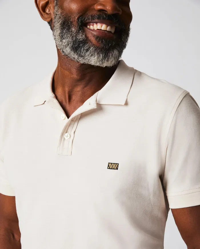 Men Pique Polo Natural Billy Reid Polos Tees and Henleys