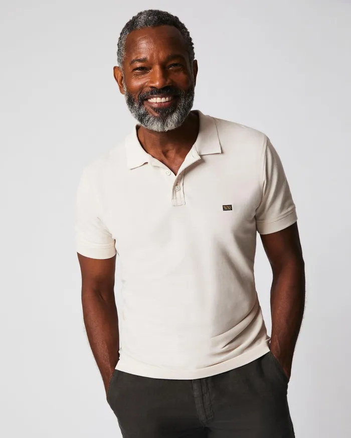Men Pique Polo Natural Billy Reid Polos Tees and Henleys
