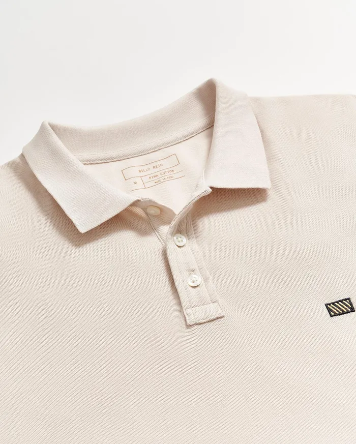 Men Pique Polo Natural Billy Reid Polos Tees and Henleys