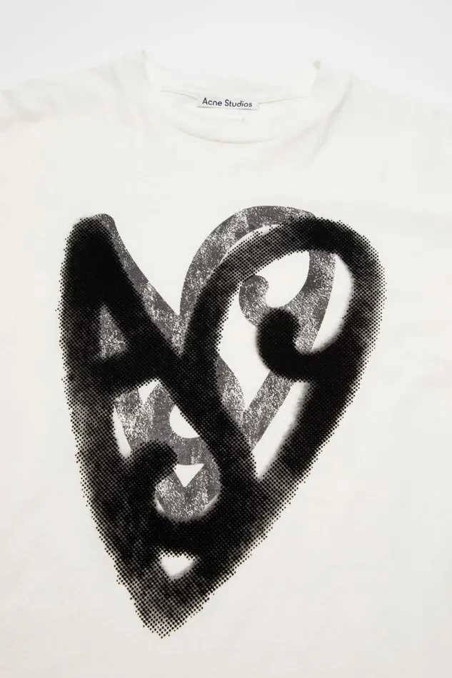 Men Printed Tshirt Optic White Acne Studios Tshirts