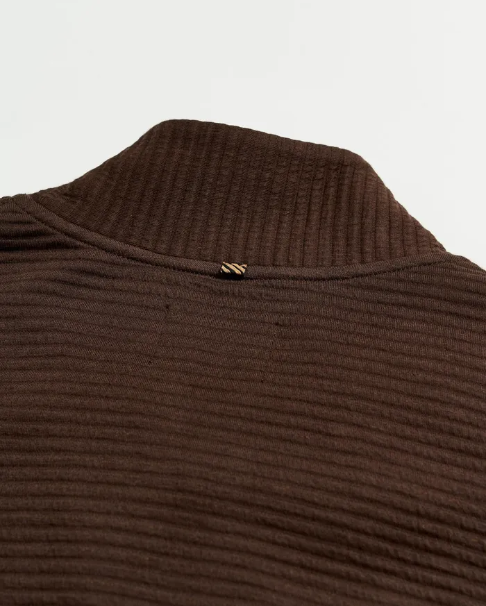 Men Quilted Half Zip Chocolate Billy Reid Sweaters and Sweatshirts