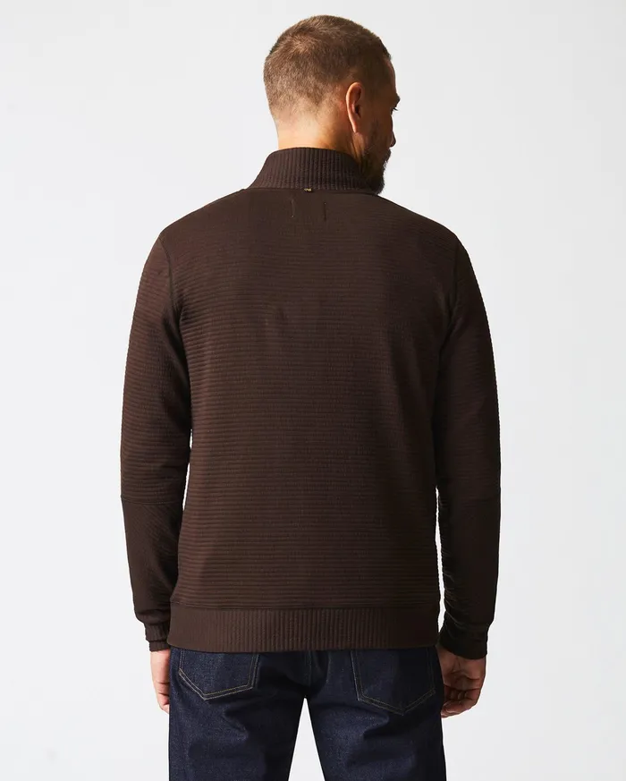 Men Quilted Half Zip Chocolate Billy Reid Sweaters and Sweatshirts