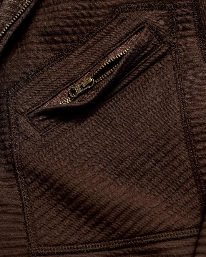 Men Quilted Half Zip Chocolate Billy Reid Sweaters and Sweatshirts