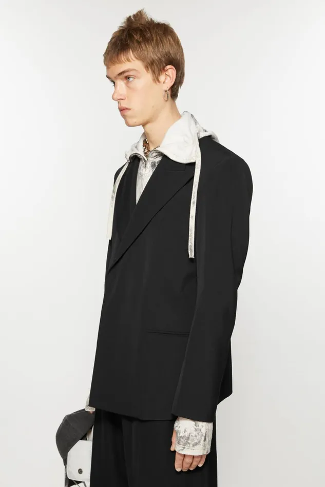 Men Regular Fit Suit Jacket Black Acne Studios Suit Jackets