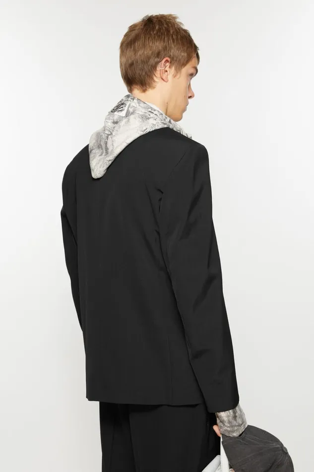 Men Regular Fit Suit Jacket Black Acne Studios Suit Jackets