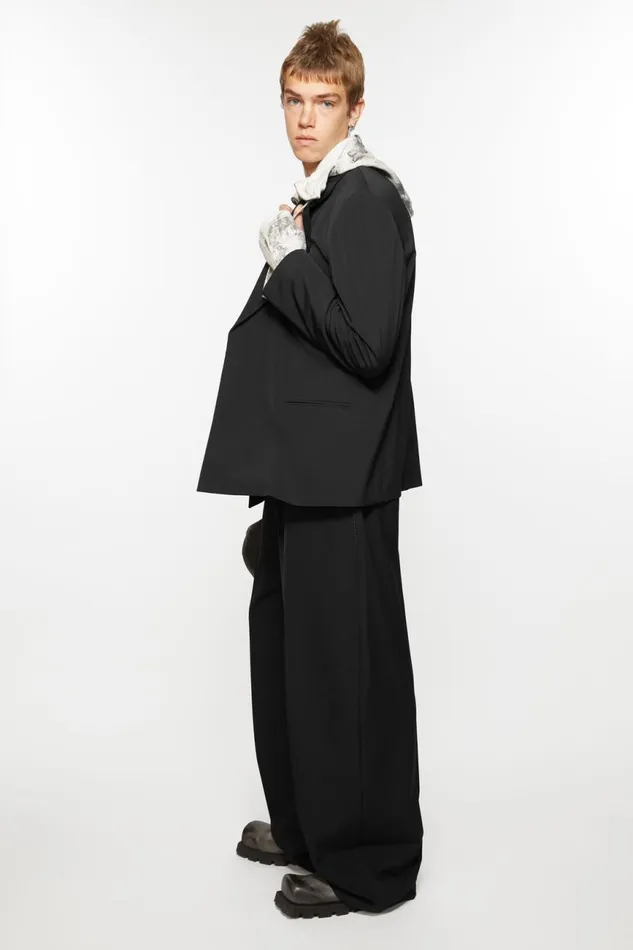 Men Regular Fit Suit Jacket Black Acne Studios Suit Jackets
