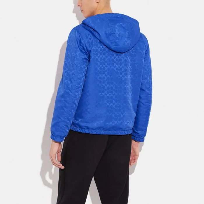 Men Reversible Leather Jacket Bright Bluebright Blue Sig Coach Jackets and Outerwear Men Reversible Leather Jacket Bright Bluebright Blue Sig Coach Jackets and Outerwear