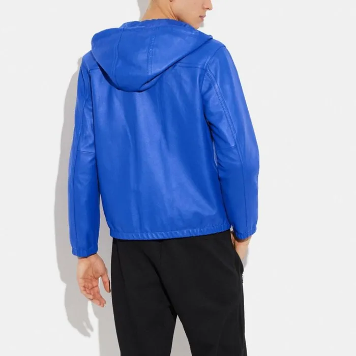 Men Reversible Leather Jacket Bright Bluebright Blue Sig Coach Jackets and Outerwear Men Reversible Leather Jacket Bright Bluebright Blue Sig Coach Jackets and Outerwear