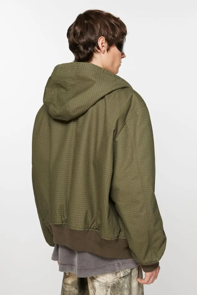 Men Ripstop Padded Jacket Olive Green Acne Studios Outerwear