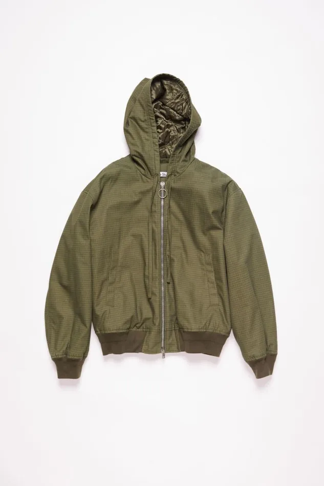 Men Ripstop Padded Jacket Olive Green Acne Studios Outerwear