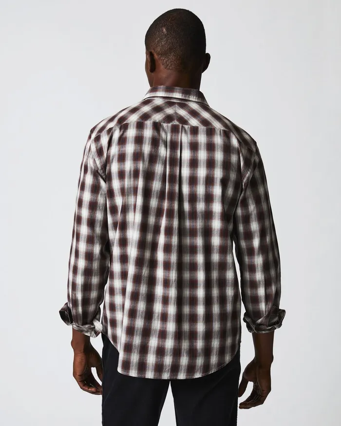 Men Shadow Plaid Tuscumbia Shirt Naturalmulti Billy Reid Shirting