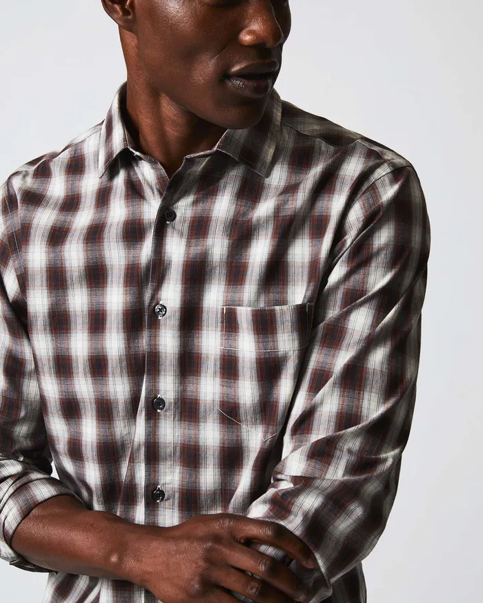 Men Shadow Plaid Tuscumbia Shirt Naturalmulti Billy Reid Shirting