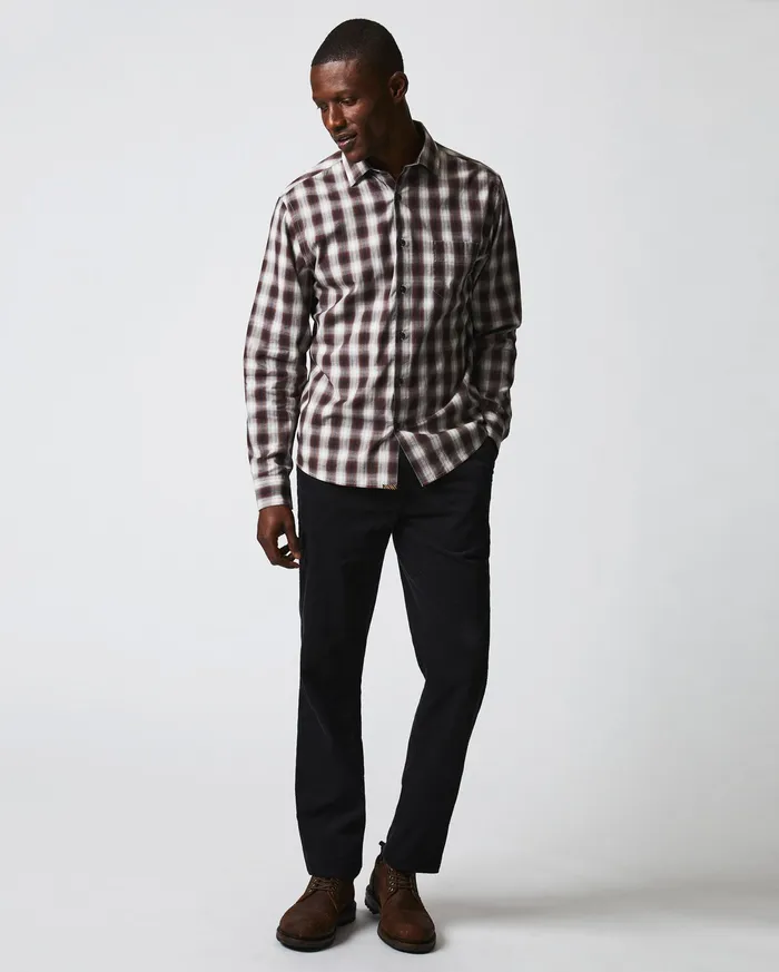 Men Shadow Plaid Tuscumbia Shirt Naturalmulti Billy Reid Shirting