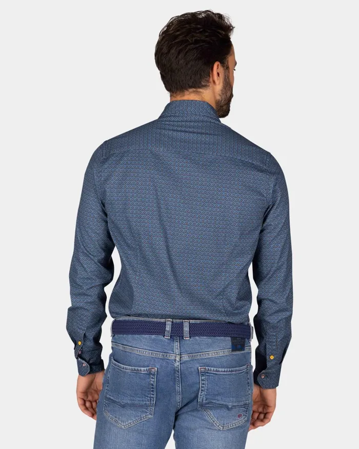 Men Shirts NZA New Zealand Auckland Blue Shirt With Dark Blue Pattern 8211 Tin Blue Men Shirts NZA New Zealand Auckland Blue Shirt With Dark Blue Pattern 8211 Tin Blue