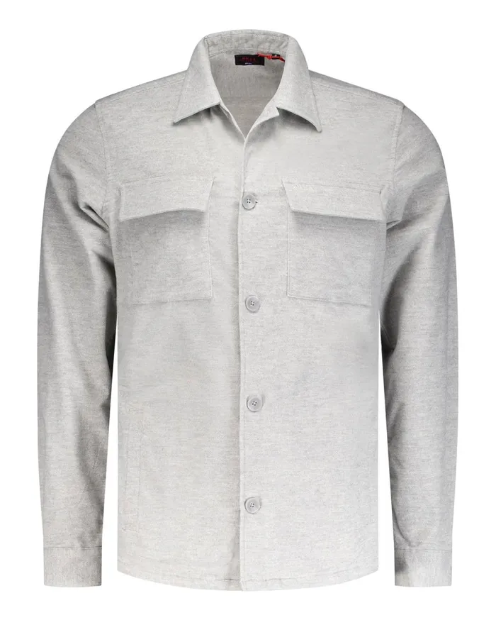 Men Shirts NZA New Zealand Auckland Light Gray Flannel Overshirt 8211 Grey Melange