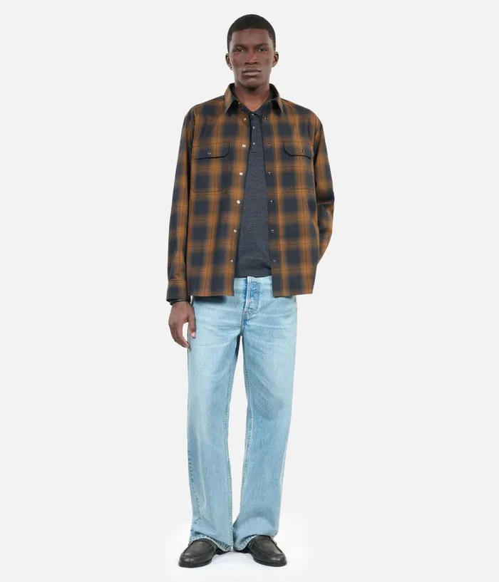 Men Shirts THE KOOPLES Black And Brown Checked Overshirt