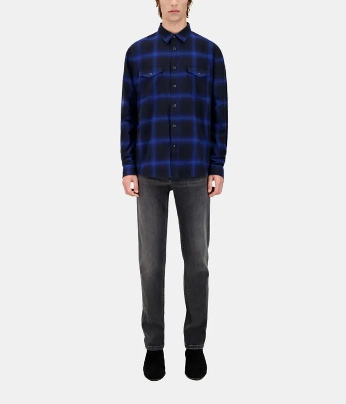Men Shirts THE KOOPLES Blue And Black Checked Shirt