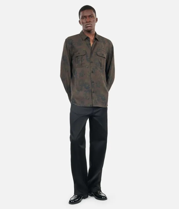 Men Shirts THE KOOPLES Brown Floral Print Shirt