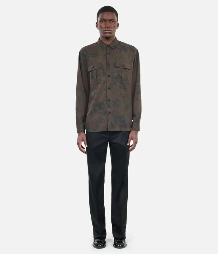 Men Shirts THE KOOPLES Brown Floral Print Shirt Men Shirts THE KOOPLES Brown Floral Print Shirt