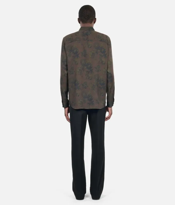 Men Shirts THE KOOPLES Brown Floral Print Shirt Men Shirts THE KOOPLES Brown Floral Print Shirt