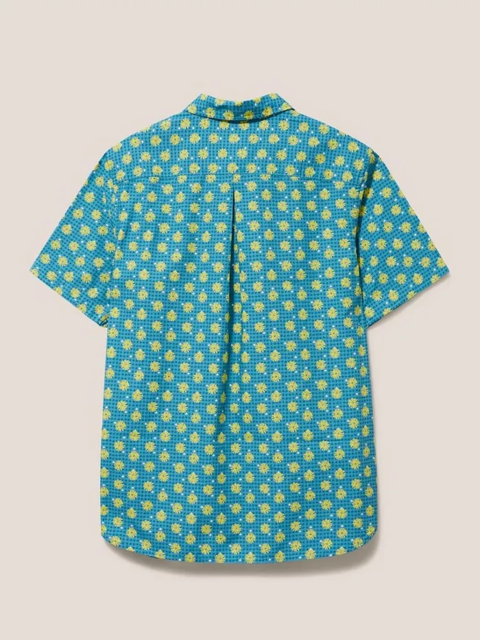 Men SHIRTS White Stuff Block Flower Printed SS Shirt Mint Green Men SHIRTS White Stuff Block Flower Printed SS Shirt Mint Green