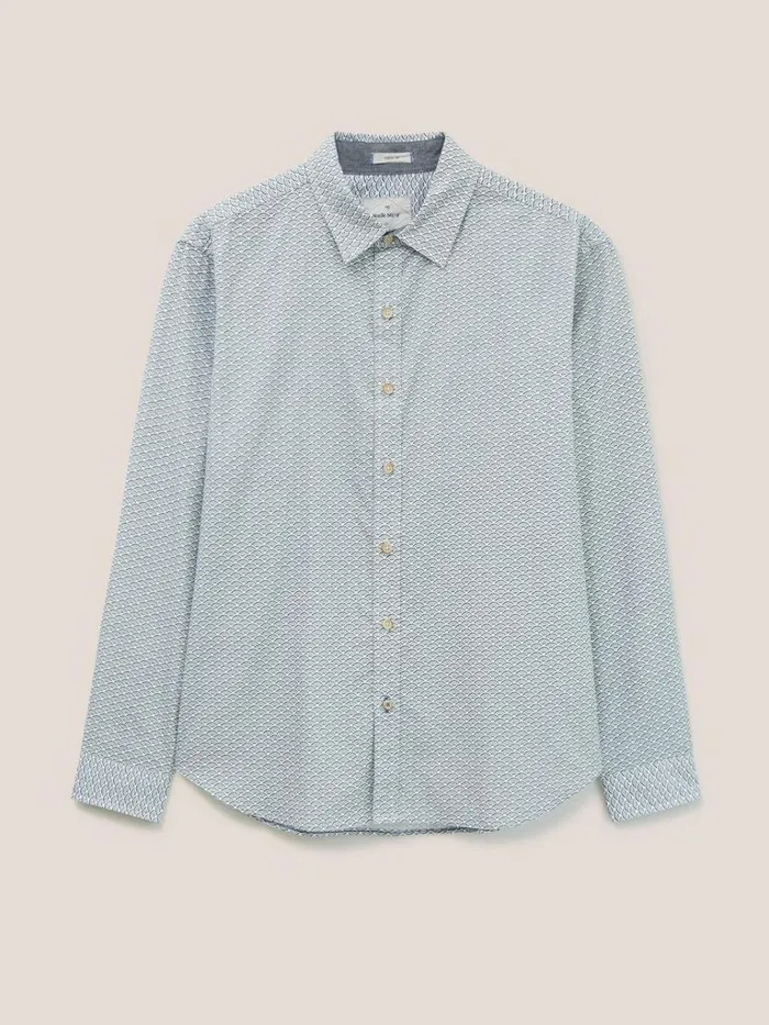 Men SHIRTS White Stuff Fan Geometric Printed Shirt Light Natural Men SHIRTS White Stuff Fan Geometric Printed Shirt Light Natural