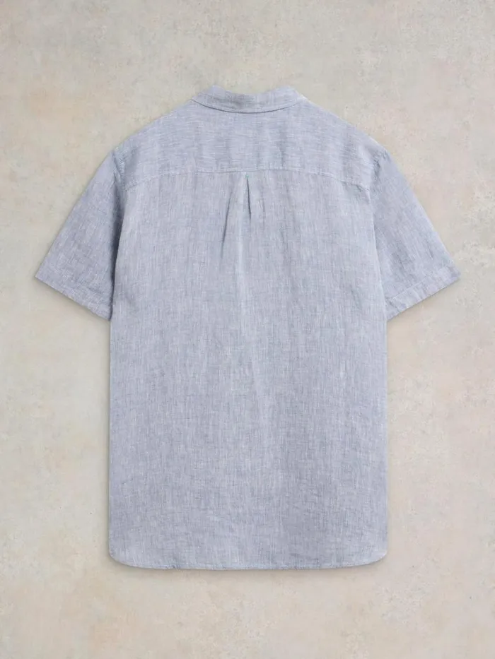 Men SHIRTS White Stuff Pembroke SS Linen Shirt Chambray Blue Men SHIRTS White Stuff Pembroke SS Linen Shirt Chambray Blue