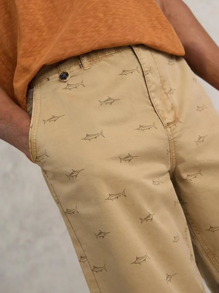 Men SHORTS White Stuff Swordfish Chino Short Natural Print