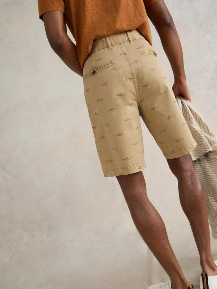 Men SHORTS White Stuff Swordfish Chino Short Natural Print