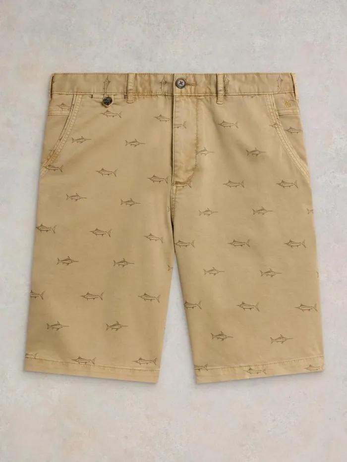 Men SHORTS White Stuff Swordfish Chino Short Natural Print