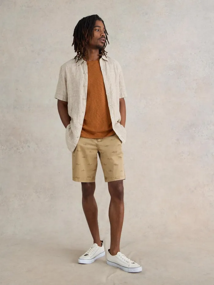 Men SHORTS White Stuff Swordfish Chino Short Natural Print