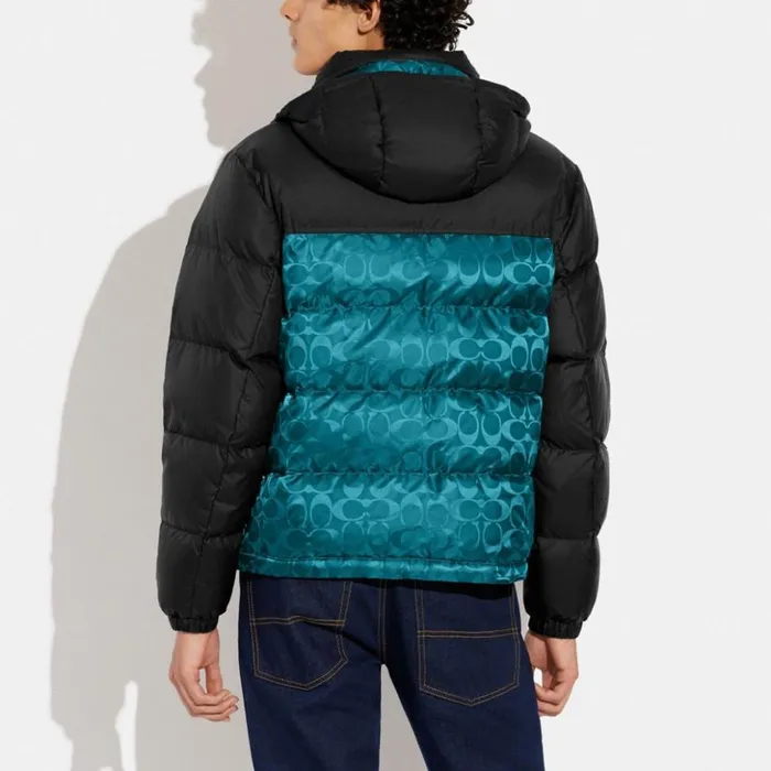 Men Signature Hooded Puffer Jacket Blackdark Pine Signature Coach Jackets and Outerwear Men Signature Hooded Puffer Jacket Blackdark Pine Signature Coach Jackets and Outerwear