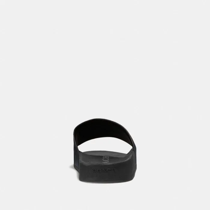 Men Slide Charcoal Signature Coach Sandals and Slides