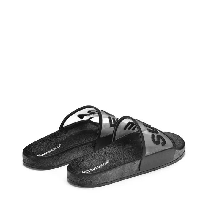 Men Slippers Unisex 1908 SLIDES CLEAR IDENTITY SLIDE BLACK Superga Slippers