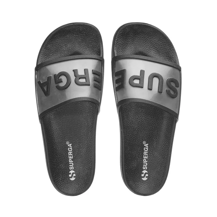 Men Slippers Unisex 1908 SLIDES CLEAR IDENTITY SLIDE BLACK Superga Slippers