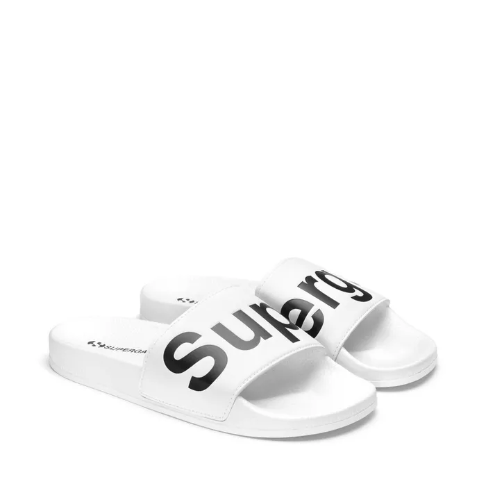 Men Slippers Unisex 1908 SLIDES POLYSOFT SLIDE WHITEBLACK Superga Slippers