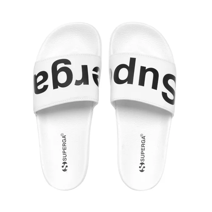 Men Slippers Unisex 1908 SLIDES POLYSOFT SLIDE WHITEBLACK Superga Slippers
