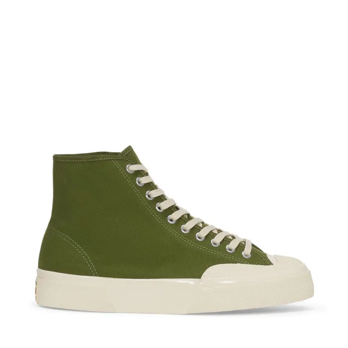 Men Sneakers Unisex 2433 WORKS HIGH CUT COTTON CANVAS High Cut GREENOFF WHITE Superga High Top